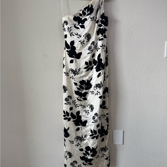 Carmen Marc Valvo 100% Silk One Shoulder Floral Maxi Dress Women’s Sz 8 Formal - Picture 7 of 9